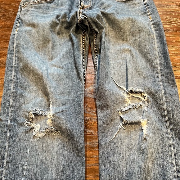 Rag & Bone Standard Issue Fit 1 Skinny Leg Jeans Blue Distressed Denim | 34 - Picture 4 of 11